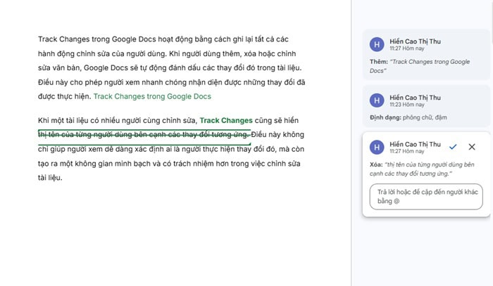 Hướng dẫn cách dùng Track Changes trong Google Docs từ A-Z 11 xem Track Changes