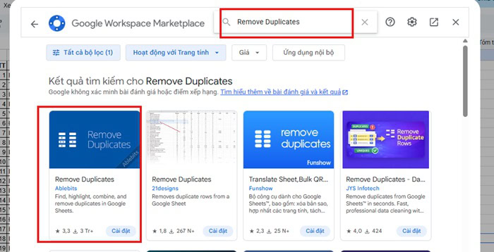 04 Cách xóa các mục trùng lặp trong Google Sheets| Hướng dẫn từ A-Z 14 Tải tiện ích bổ sung