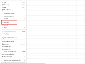 Giới hạn trong Google Sheets| Cập nhật mới nhất 2026 9 chọn Xóa hàng