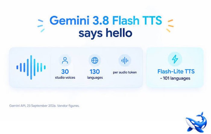 Cập nhật tính năng mới của Google Workspace trong tuần 28/09 - 2/10/2026 9 nâng cấp TTS Gemini 3.8 Flash Lite