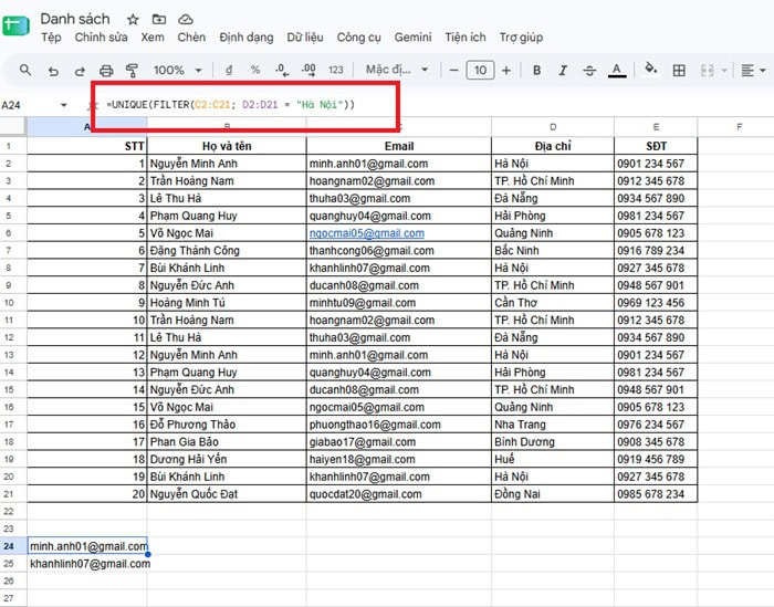 04 Cách xóa các mục trùng lặp trong Google Sheets| Hướng dẫn từ A-Z 8 lọc trùng theo điều kiện nâng cao