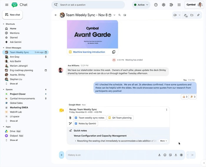 Cập nhật tính năng mới của Google Workspace trong tuần 19/10 - 24/10/2026 15 tính năng tóm tắt cuộc họp