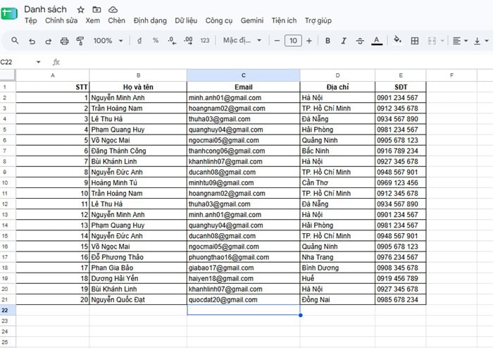 04 Cách xóa các mục trùng lặp trong Google Sheets| Hướng dẫn từ A-Z 15 dữ liệu trùng lặp
