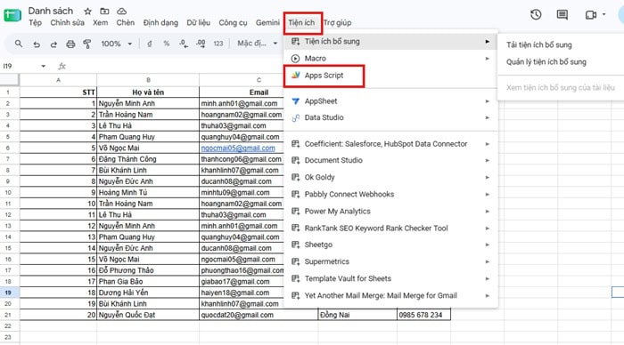 04 Cách xóa các mục trùng lặp trong Google Sheets| Hướng dẫn từ A-Z 12 chọn Tiện ích
